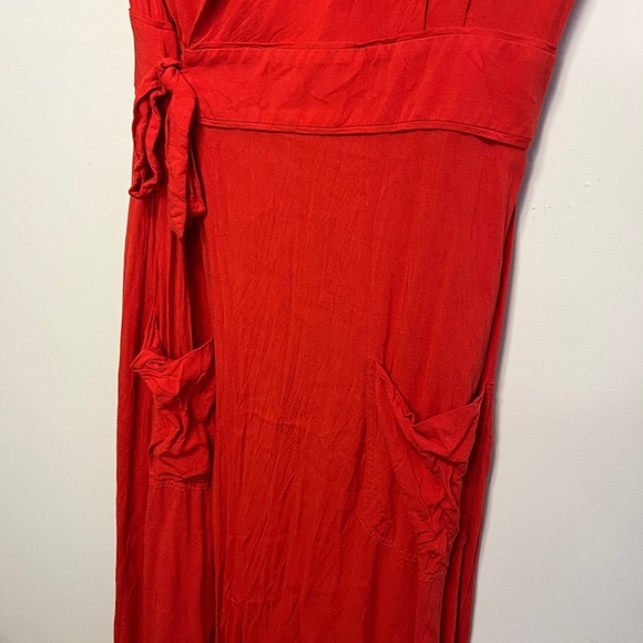 & Other Stories Red Midi Wrap Dress Sz 4 - Picture 9 of 12